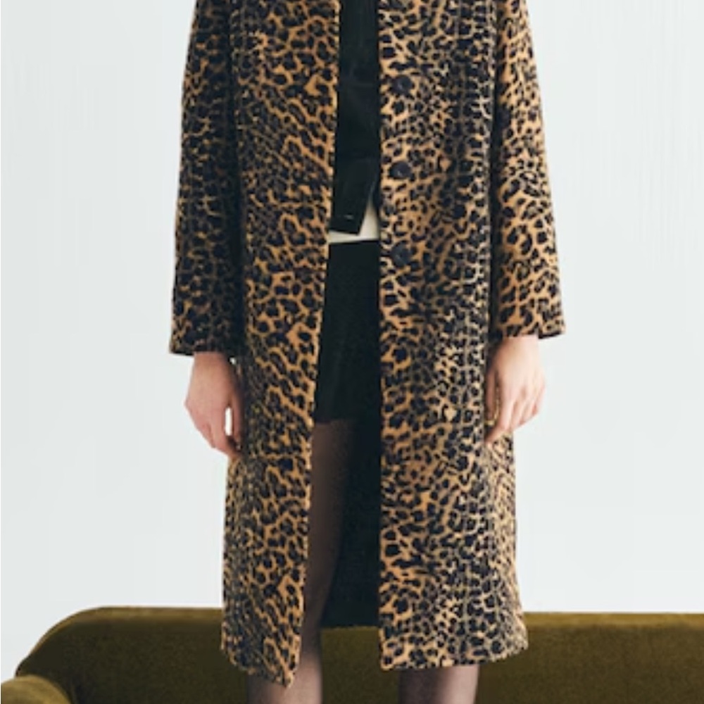 Mango Leopard Print Teddy Jacket - Picture 3 of 3